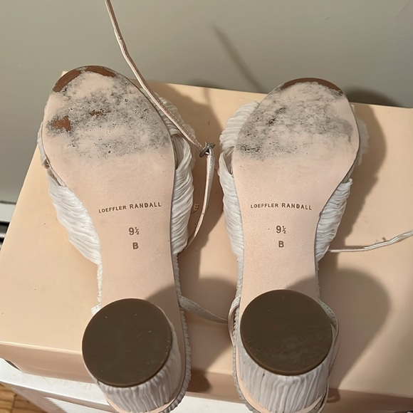 Loeffler Randall - Dahlia Pleated Bow Heels with Ankle Strap - Size 9.5 Pearl - Picture 5 of 5